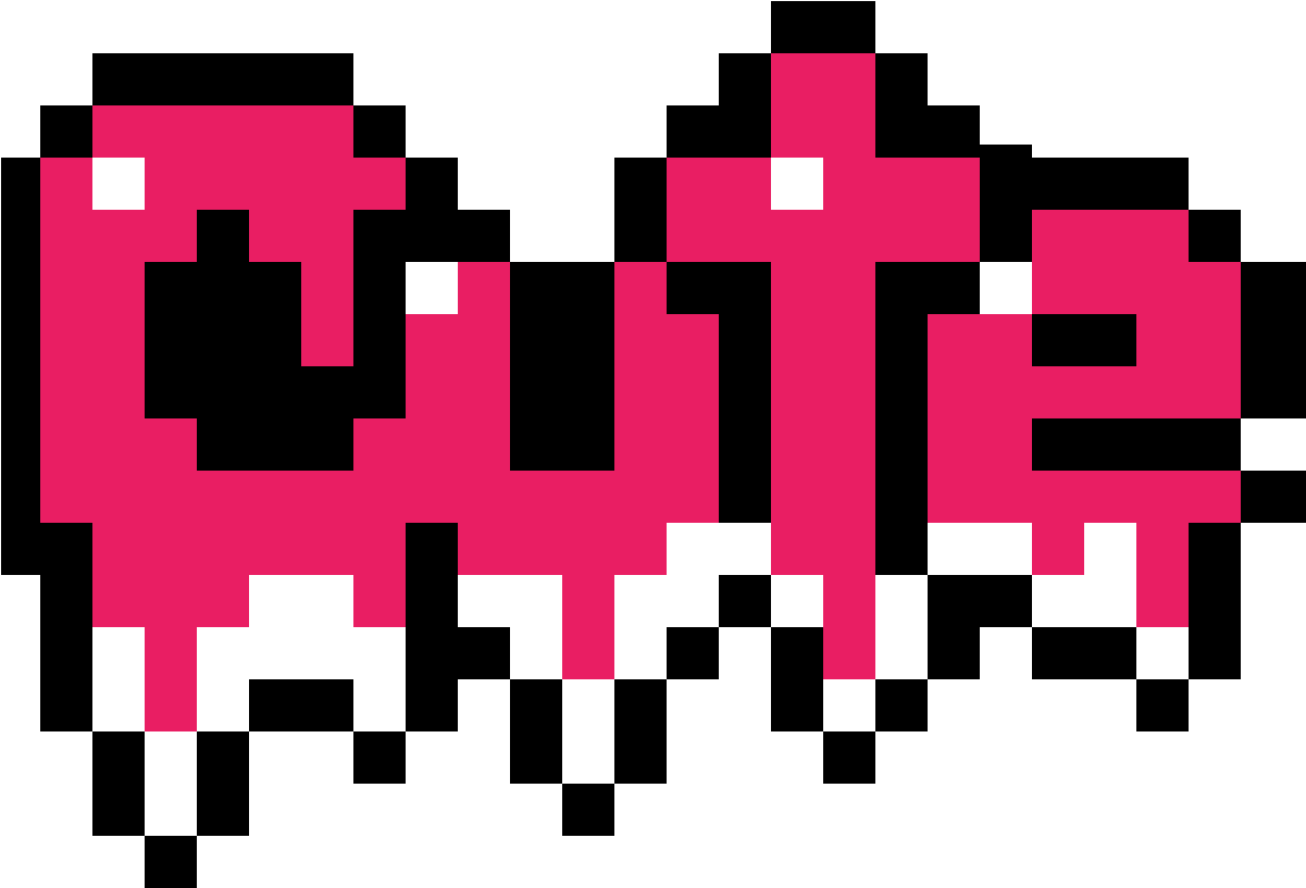 Pixelated Cute Text Art.png PNG image
