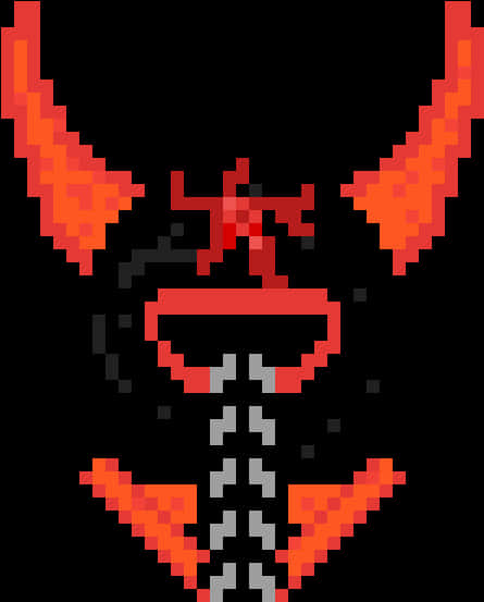 Pixelated Devil Horns Skull PNG image