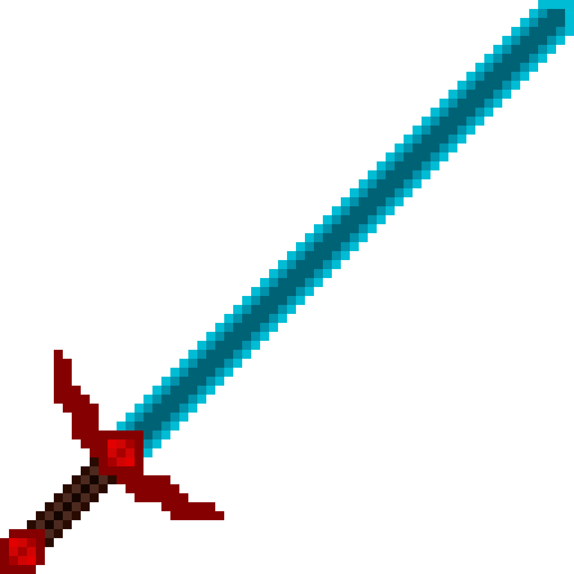 Pixelated Diamond Sword PNG image