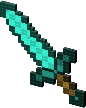 Pixelated Diamond Sword Graphic PNG image