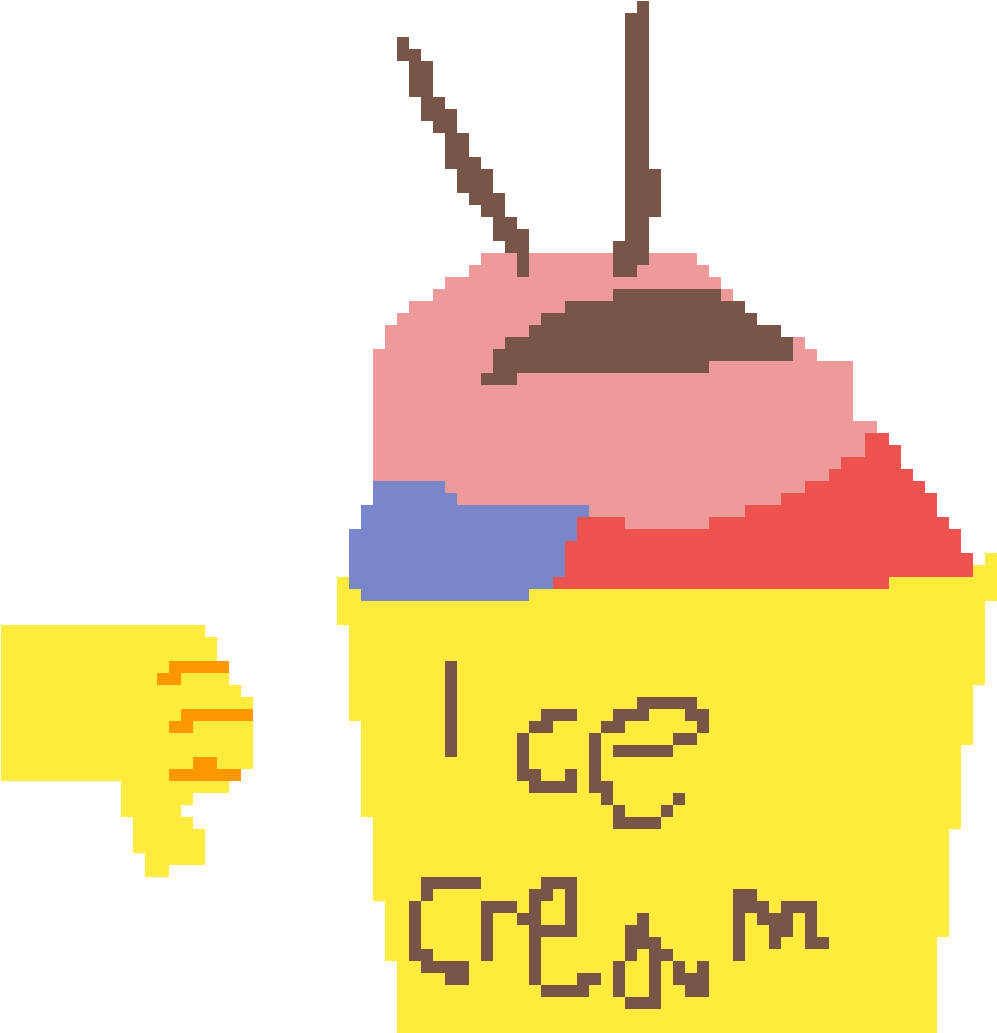 Pixelated Dislike Ice Cream PNG image