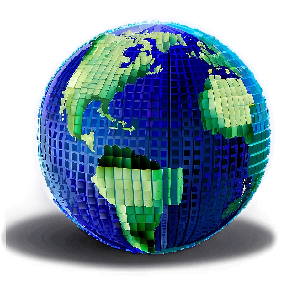 Pixelated Earth Globe Png 06242024 PNG image