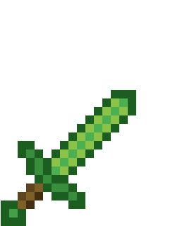 Pixelated Emerald Sword PNG image