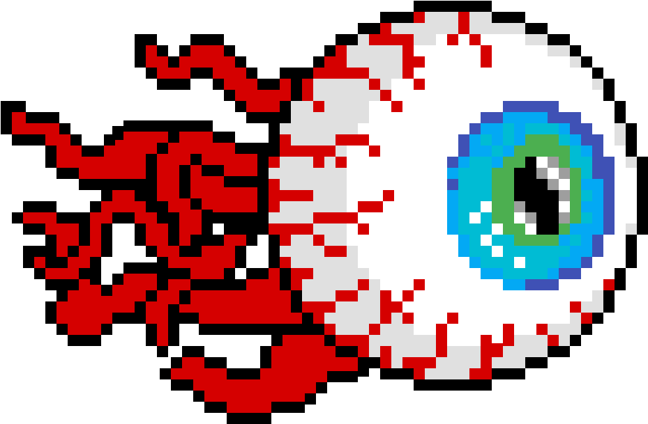 Pixelated_ Eyeball_with_ Red_ Veins PNG image