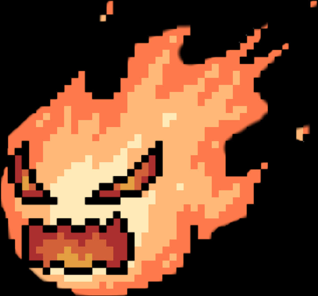 Pixelated_ Fire_ Emoji_ Angry_ Expression PNG image