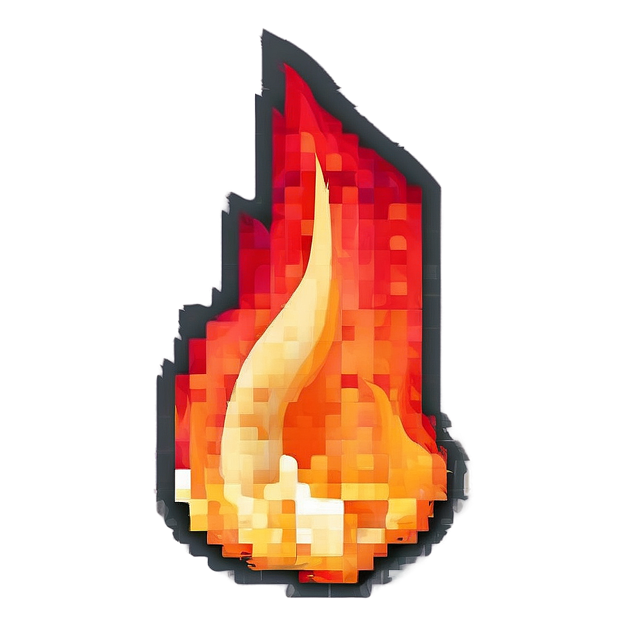 Pixelated Fire Flame Png 06242024 PNG image