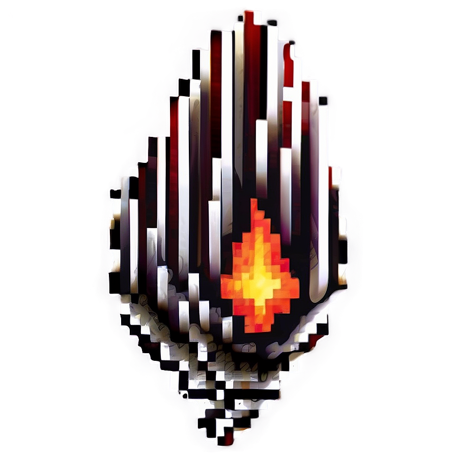 Pixelated Fire Flame Png Hof16 PNG image