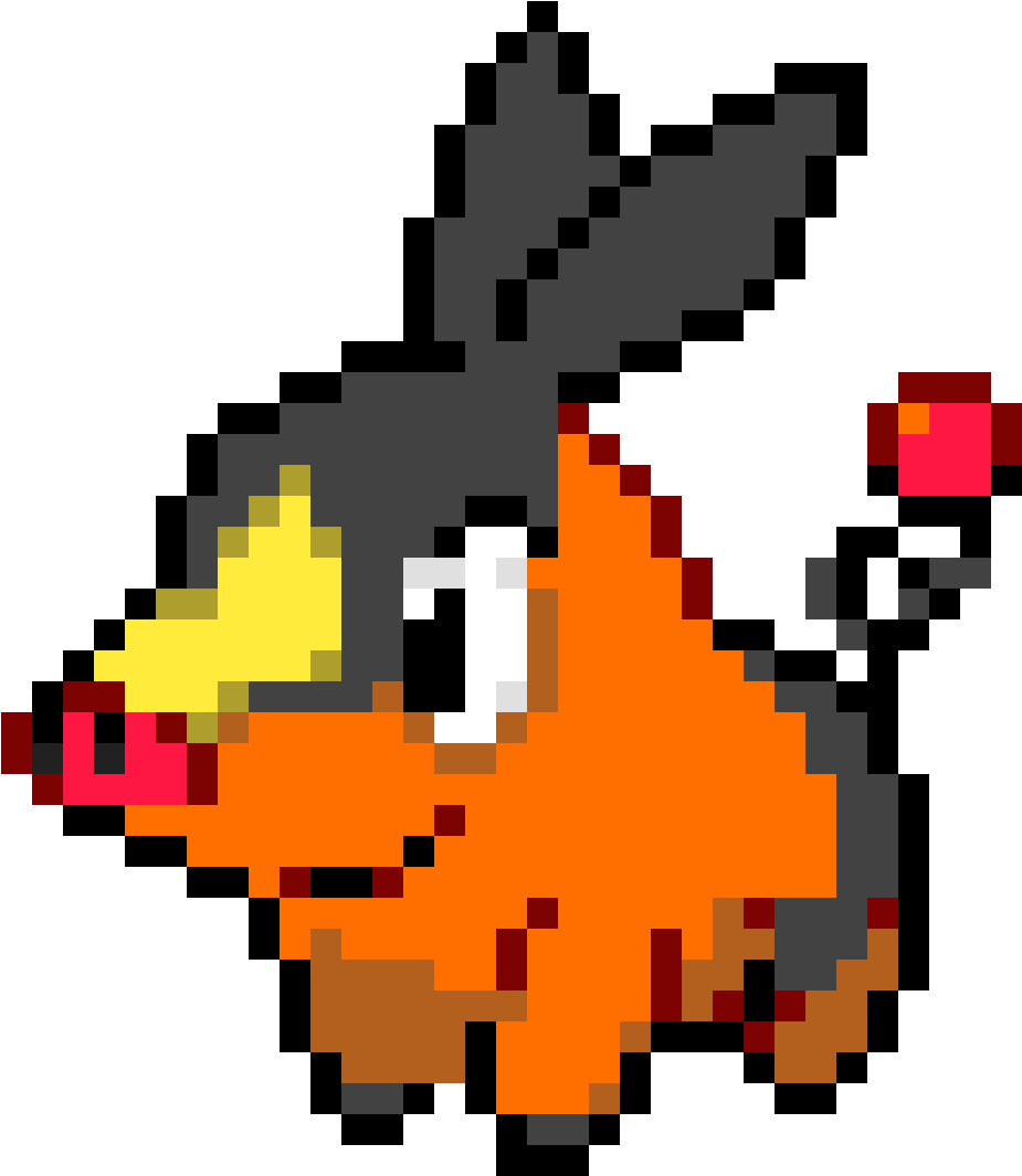 Pixelated_ Fire Type_ Pokemon_ Art PNG image