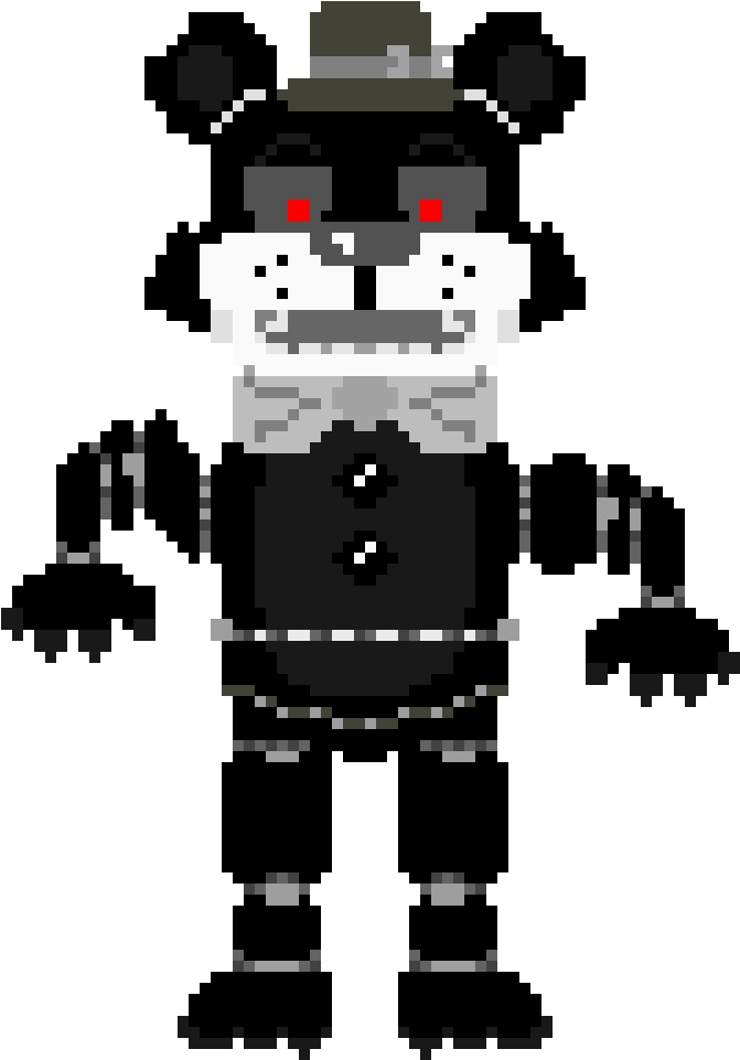 Pixelated Fredbear Character PNG image