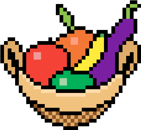 Pixelated Fruit Basket PNG image