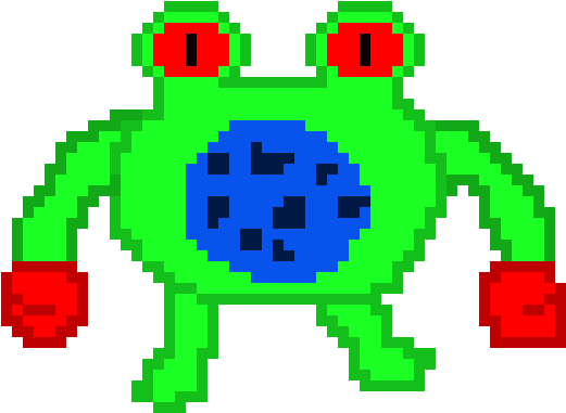 Pixelated Green Frog Artwork PNG image