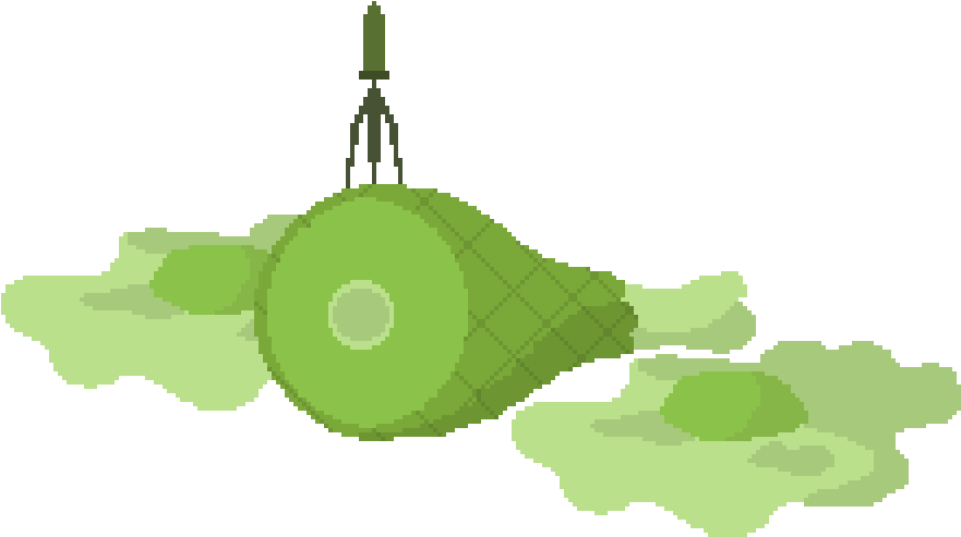 Pixelated Green Hamon Bone PNG image