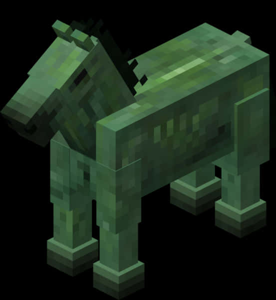 Pixelated Green Horse Artwork PNG image