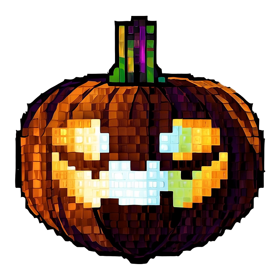 Pixelated Halloween Pumpkin Png 06242024 PNG image