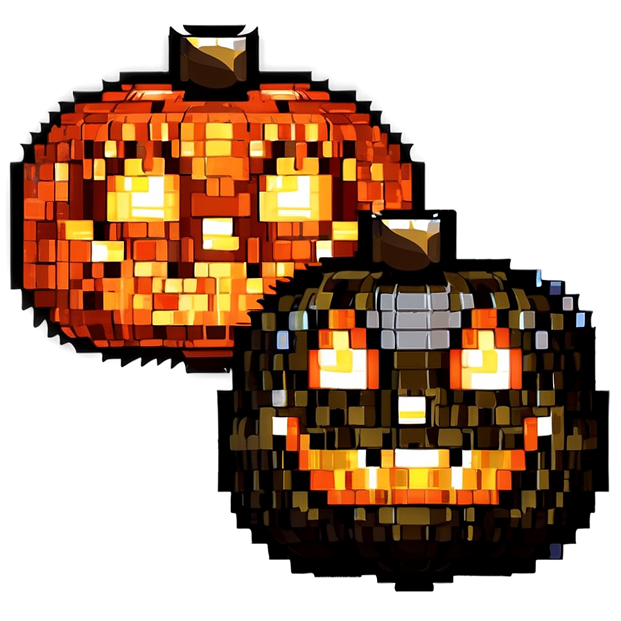 Pixelated Halloween Pumpkin Png Scm PNG image