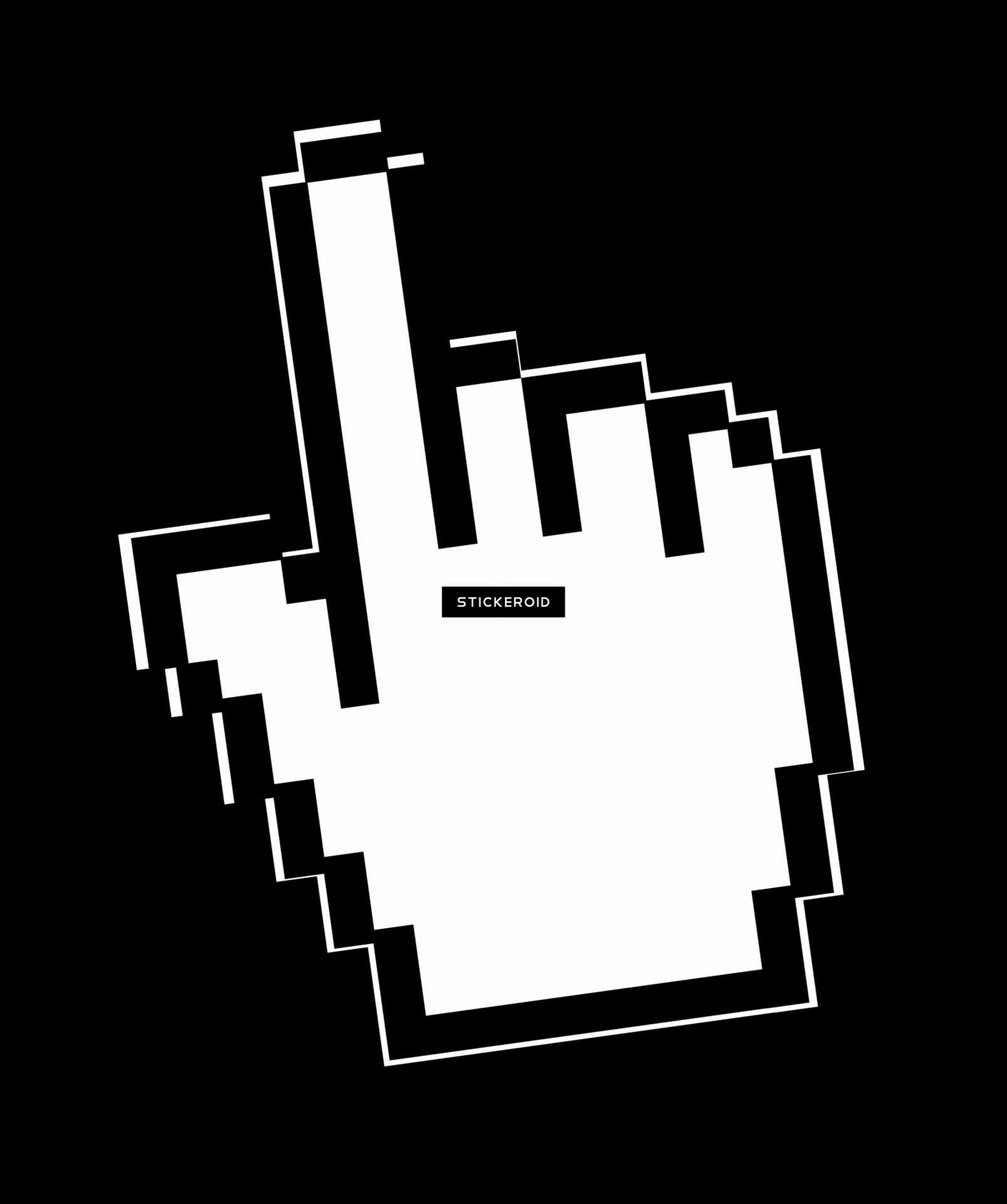 Pixelated Hand Cursor Graphic PNG image