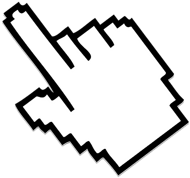 Pixelated Hand Cursor Icon PNG image