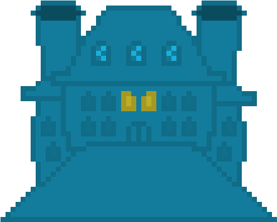 Pixelated Haunted House Illustration PNG image