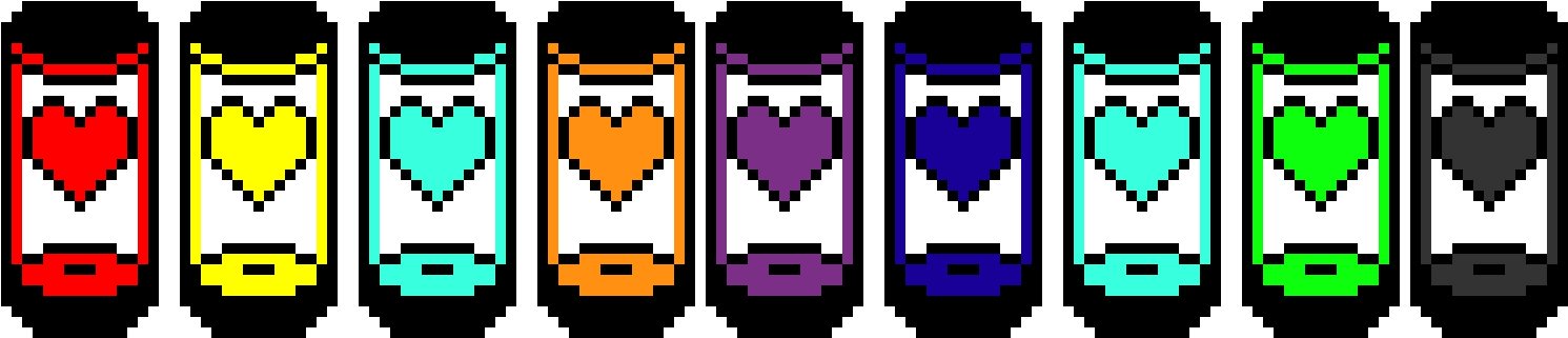 Pixelated Heart Potions PNG image