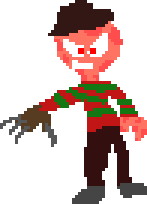Pixelated Horror Character Art PNG image