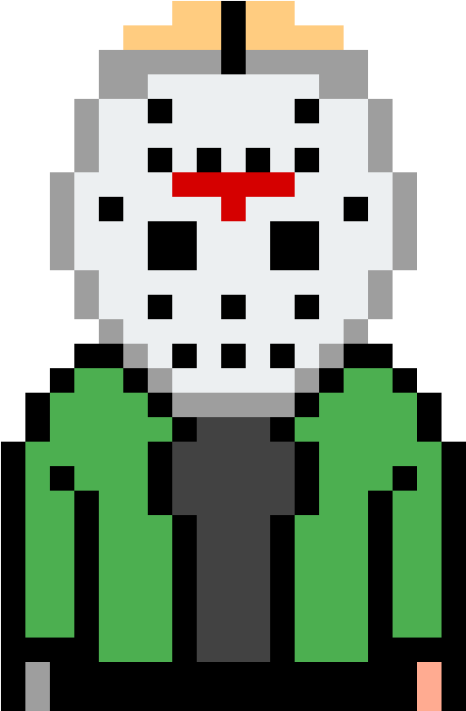 Pixelated Horror Character Jason Voorhees PNG image