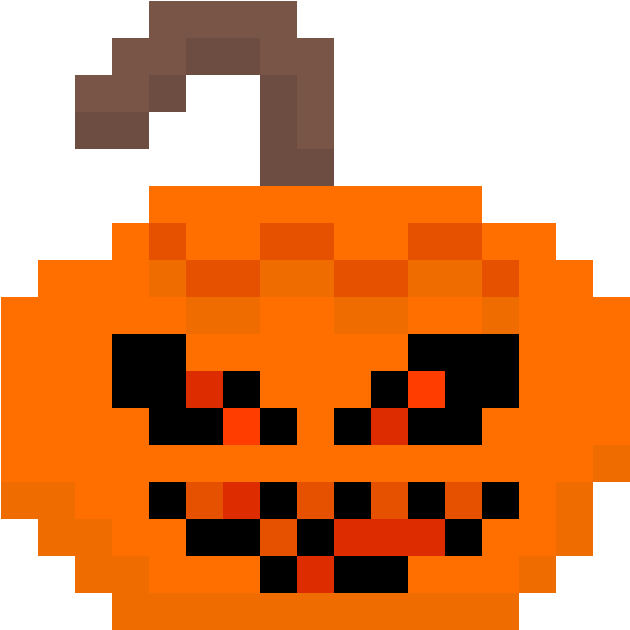 Pixelated Jack O Lantern PNG image