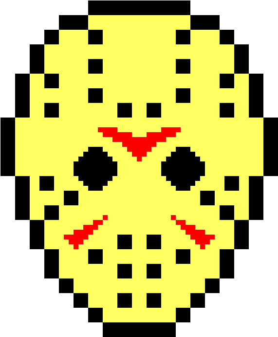Pixelated Jason Voorhees Mask PNG image