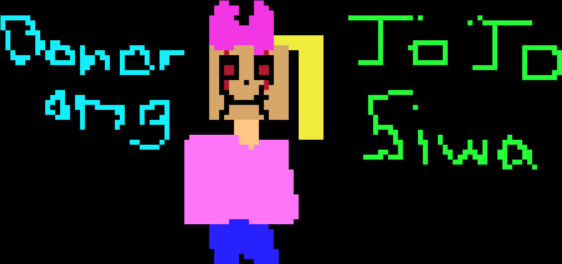 Pixelated Jojo Siwa Fan Art PNG image