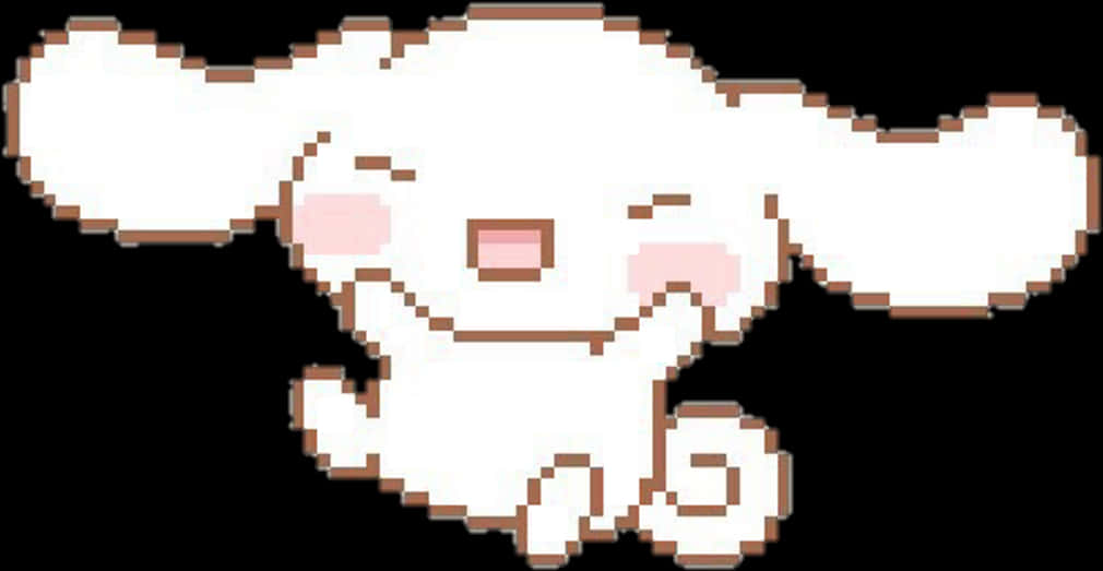 Pixelated Kawaii Creature Smile PNG image