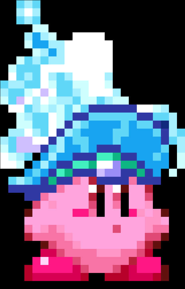 Pixelated Kirby Art PNG image