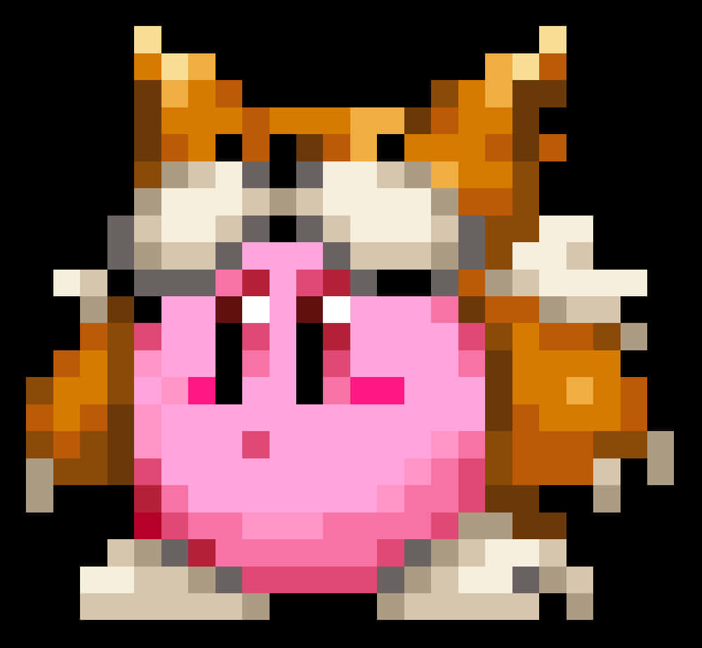 Pixelated_ Kirby_ Character PNG image