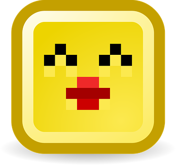 Pixelated Kiss Emoji PNG image