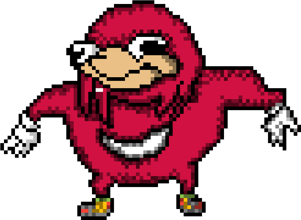 Pixelated Knuckles Character Art PNG image