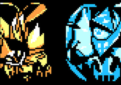 Pixelated Legendary Pokemon Sprites PNG image