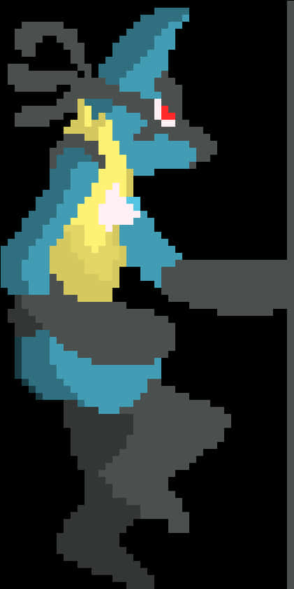 Pixelated Lucario Portrait PNG image