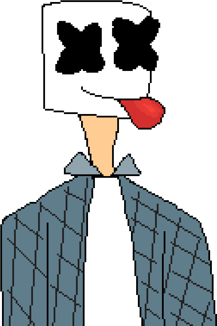 Pixelated Marshmello Cartoon PNG image