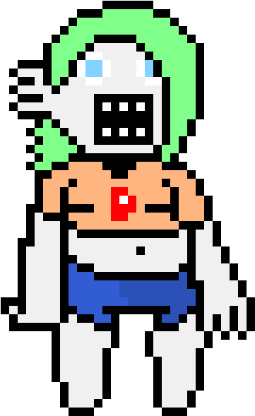 Pixelated_ Megaman_ Character_ Sprite PNG image