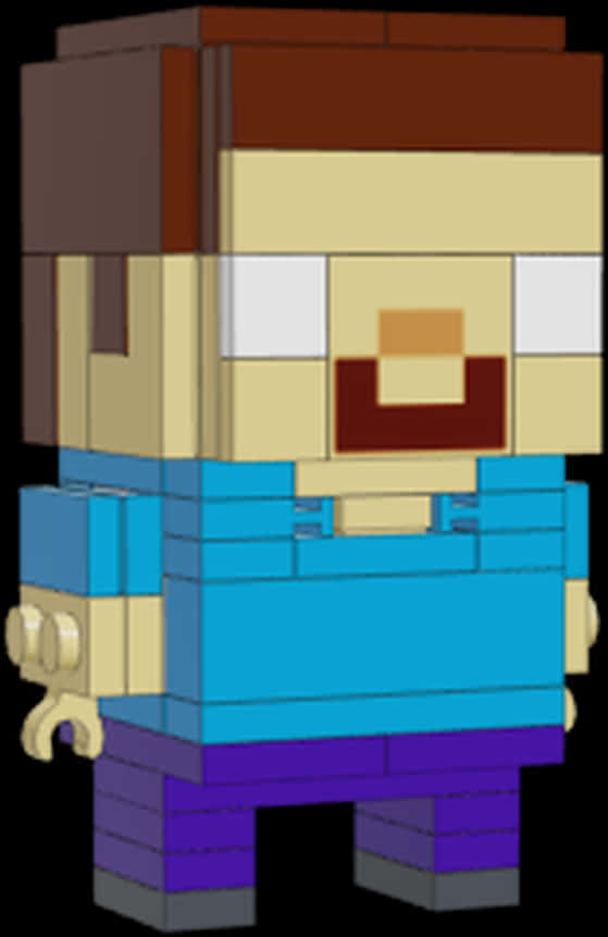 Pixelated Minecraft Character Herobrine Illustration PNG image