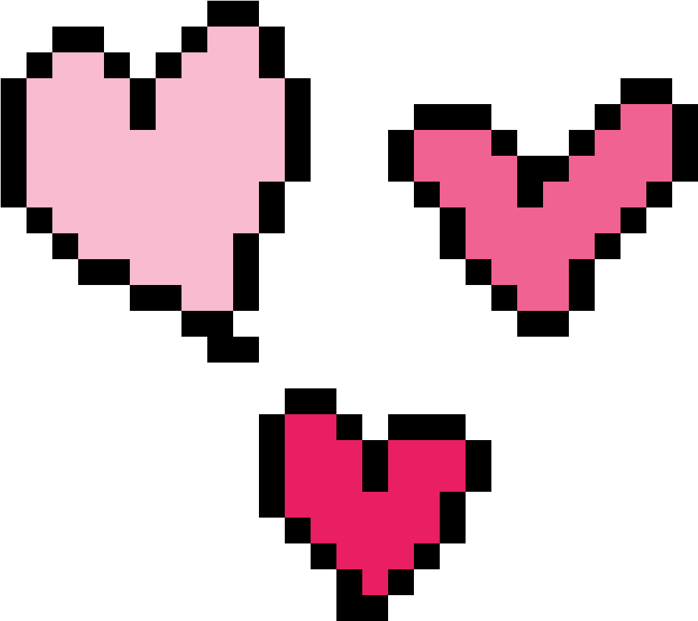 Pixelated Minecraft Hearts PNG image