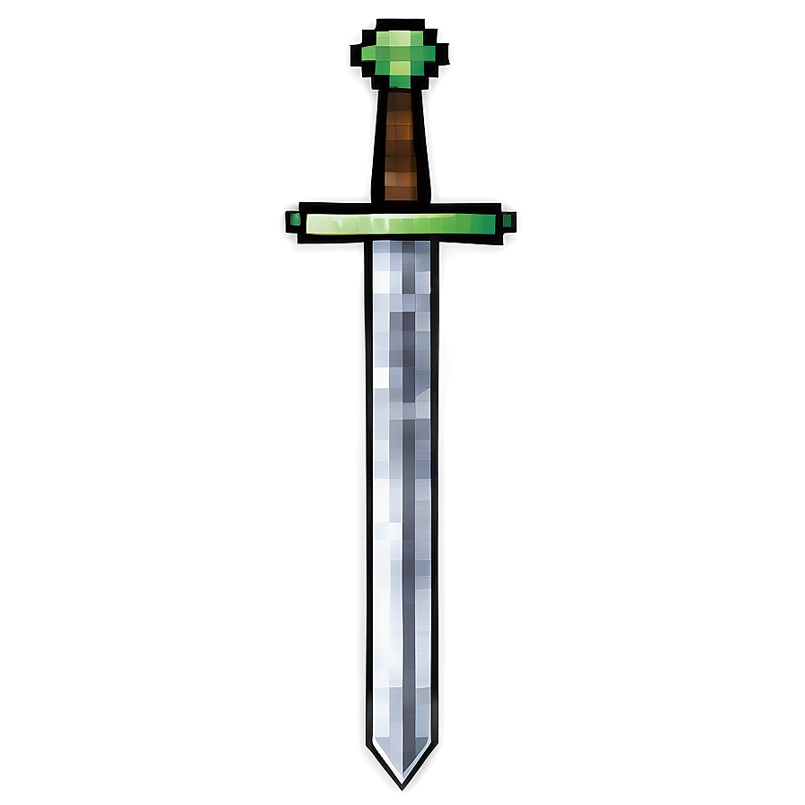 Pixelated Minecraft Sword Graphic Png Tjo PNG image