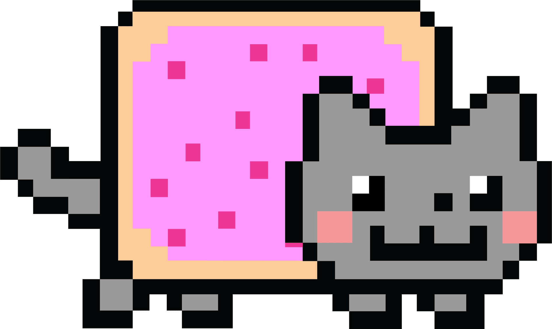 Pixelated Nyan Cat PNG image