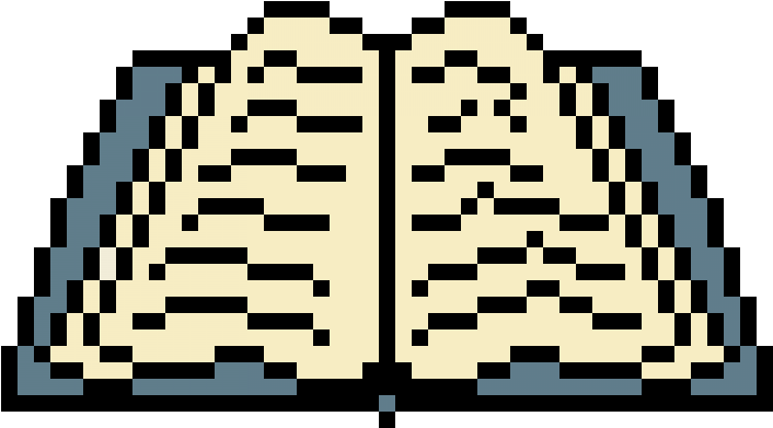 Pixelated Open Book Icon PNG image