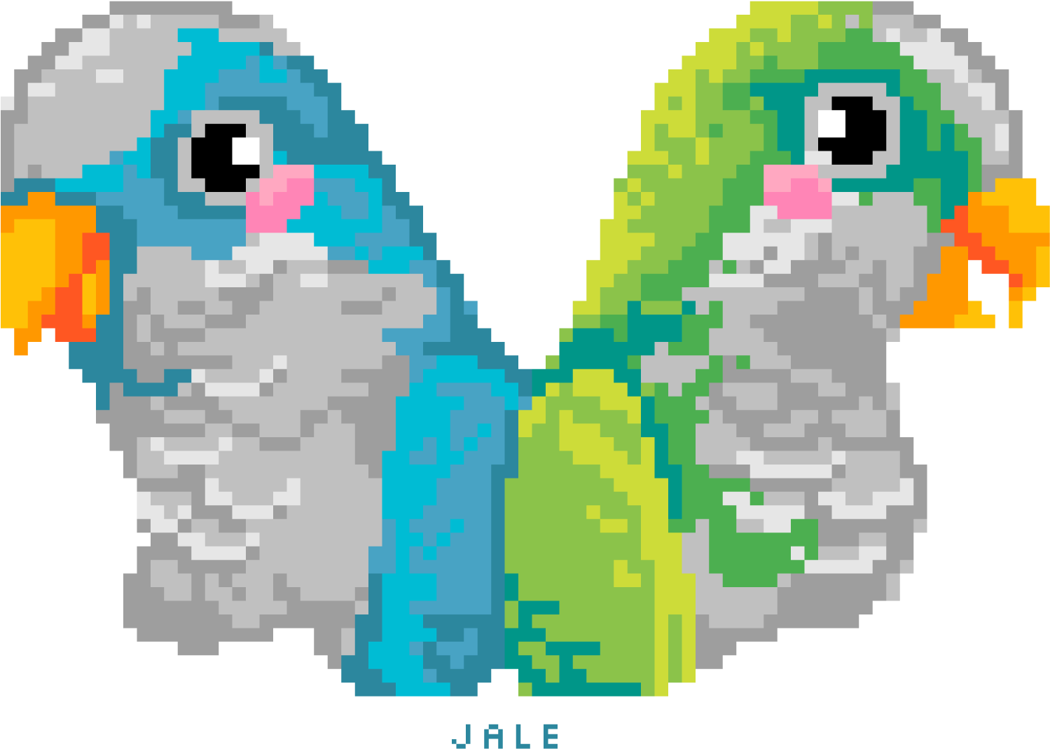 Pixelated Parrot Pals PNG image