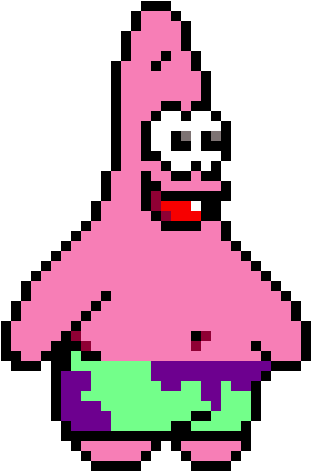Pixelated Patrick Star PNG image