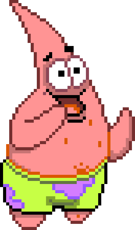 Pixelated Patrick Star Standing PNG image