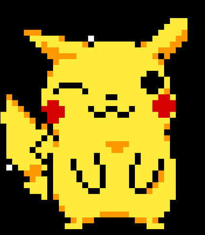 Pixelated Pikachu Artwork PNG image