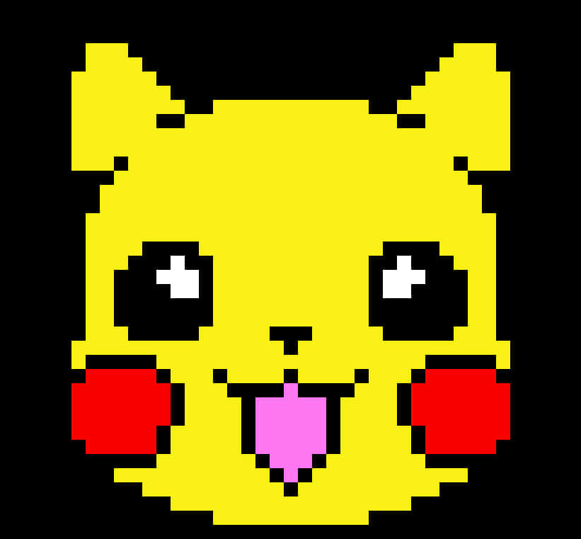 Pixelated Pikachu Face PNG image