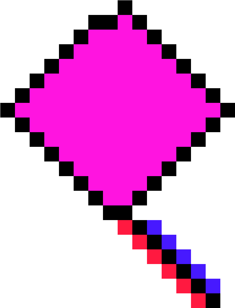 Pixelated Pink Kite PNG image