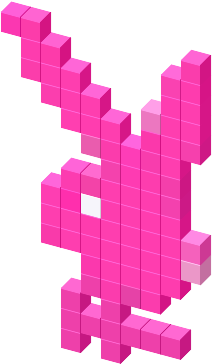 Pixelated Pink Rabbit Logo PNG image