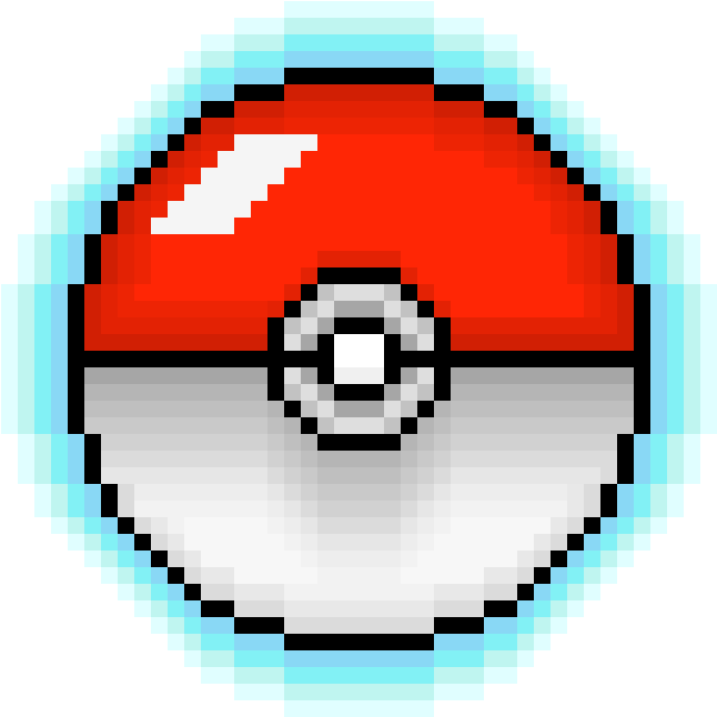 Pixelated Pokeball Graphic PNG image